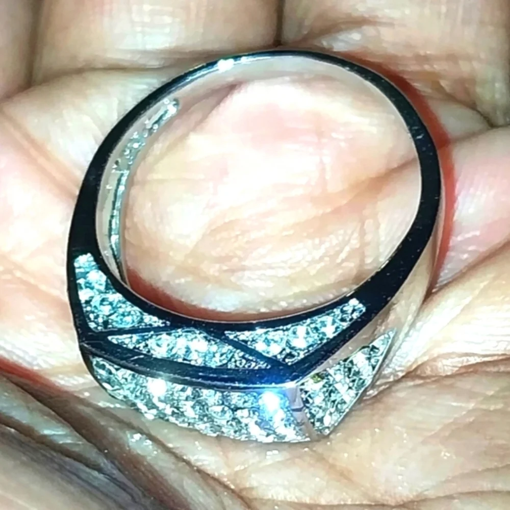 Modern Men's 925 Blinged Out Ring Sz 11